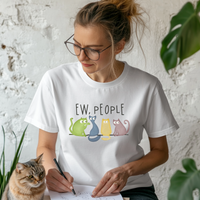 Load image into Gallery viewer, Ew People, Quirky Unisex Cat TShirt
