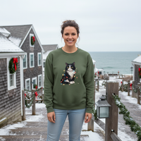 Load image into Gallery viewer, Tangled Christmas Lights, Tuxedo Cat Sweatshirt
