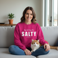 Load image into Gallery viewer, My Cat Keeps Me Salty- Matthew 5:13, Sweatshirt &amp; Tee
