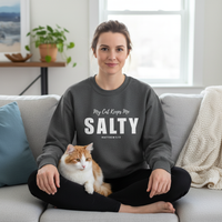 Load image into Gallery viewer, My Cat Keeps Me Salty- Matthew 5:13, Sweatshirt &amp; Tee
