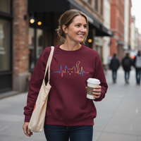 Load image into Gallery viewer, Rainbow Cat Heartbeat Line, Sweatshirt