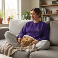 Load image into Gallery viewer, Rainbow Cat Heartbeat Line, Sweatshirt