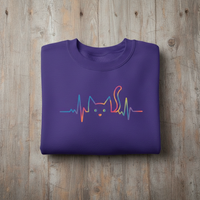 Load image into Gallery viewer, Rainbow Cat Heartbeat Line, Sweatshirt