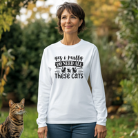 Load image into Gallery viewer, Yes I Really Do Need All These Cats, Unisex Hoodie, Short Sleeved Tee, Long Sleeve Shirt
