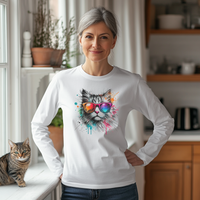 Load image into Gallery viewer, Cool Neon Cat, Unisex Tshirts and Racerback Shirt
